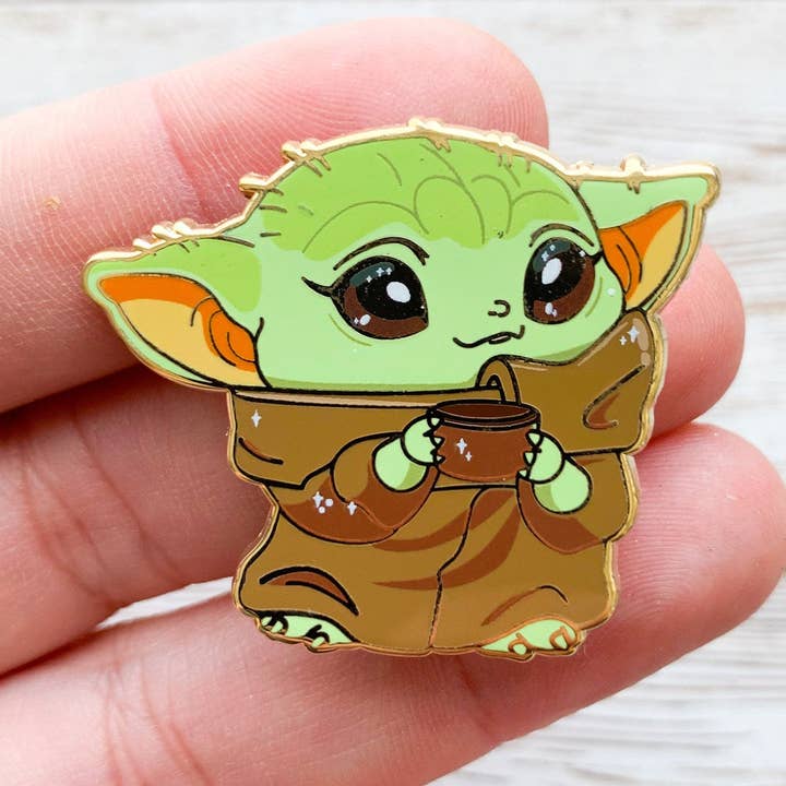 Baby Yoda Enamel Pin for wholesale by Trash Goblin