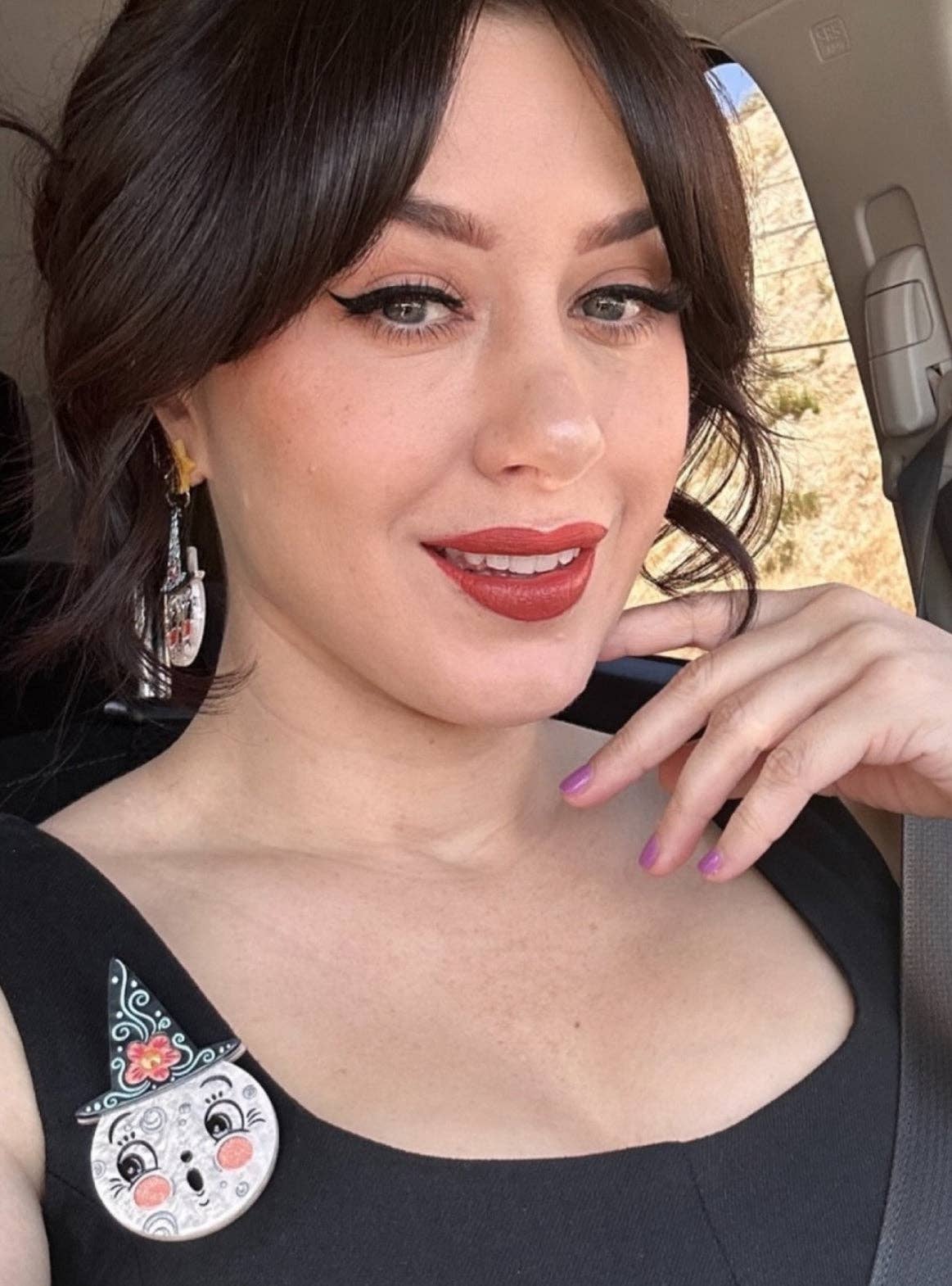 Lipstick & Chrome - Wholesale Dangle Earrings - Bloomin' Luna Witch Earrings by Johanna Parker5