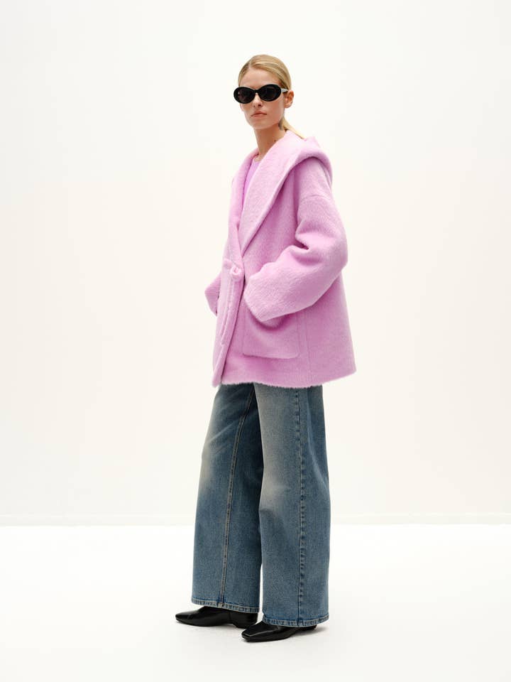 Urlazh - Wholesale Fur/Faux Fur Coat - Women's - Bow Button Alpaca Coat3