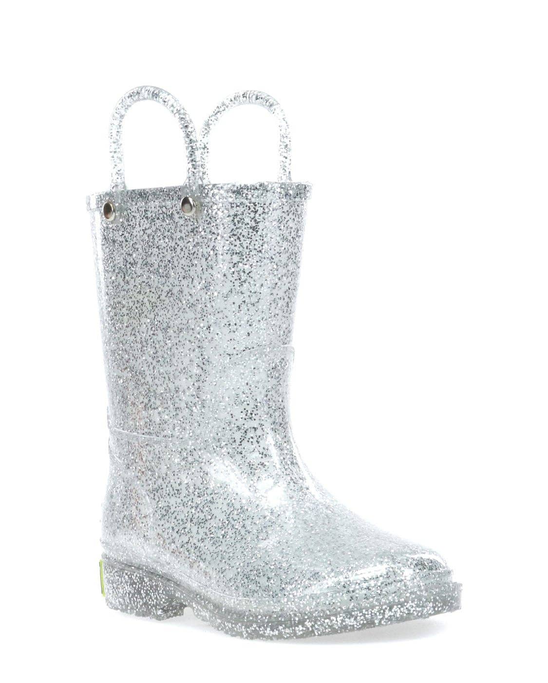 Kids Glitter Rain Boot - Silver for wholesale on Faire1