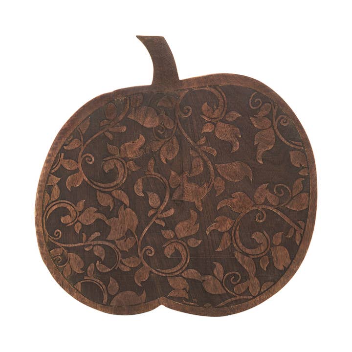VHC Brands - Wholesale Decorative Tabletop Object - Dark Rustic Wooden Carved Vine Pumpkin 14 Farmhouse Fall Home Decor Accent2