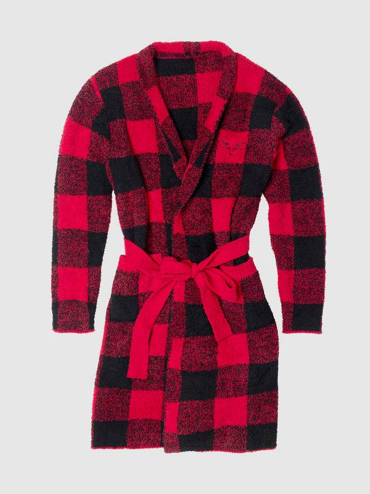 MILLIE + MOOSE - Wholesale Robe - Unisex - Plush Plaid Robe - MMRB9002