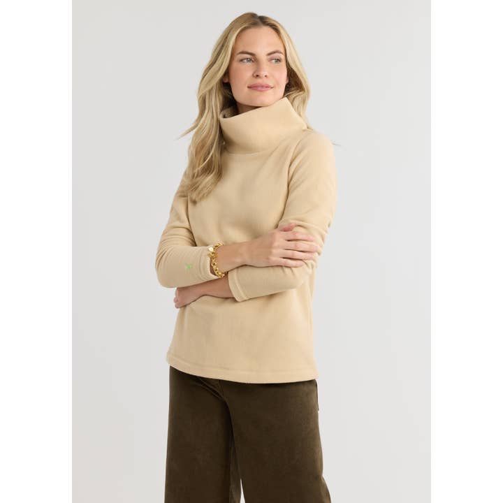 Greenpoint Turtleneck in Vello Fleece (Hazelnut) for wholesale by Dudley Stephens