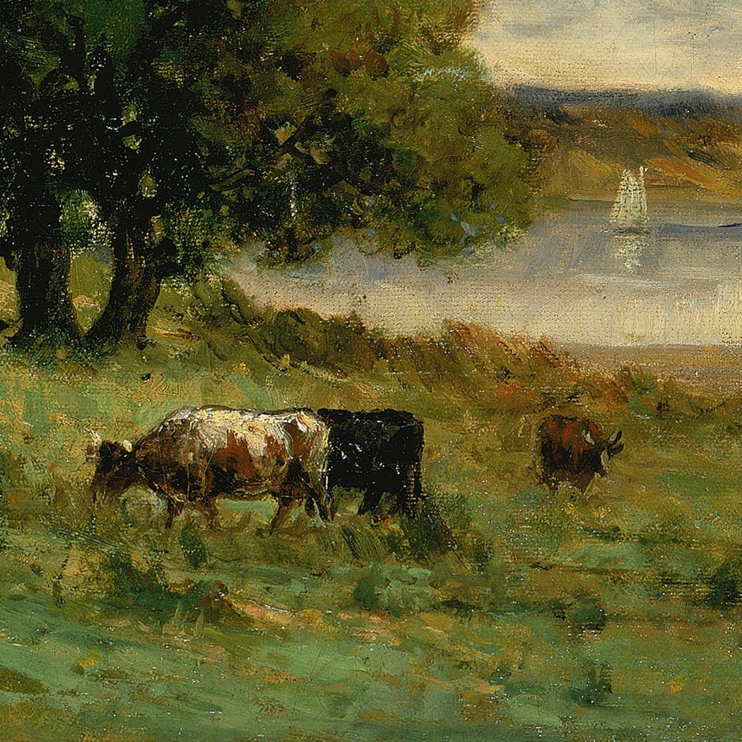 Madison Bay Co. - Historical Home Decor Reproductions - Wholesale Art Print - Cows in a Landscape Vintage Painting Print1
