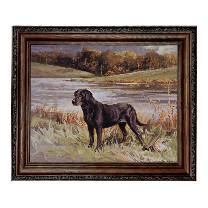 Madison Bay Co. - Historical Home Decor Reproductions - Wholesale Art Print - Labrador Retriever with Duck Framed Painting Print on Canvas89