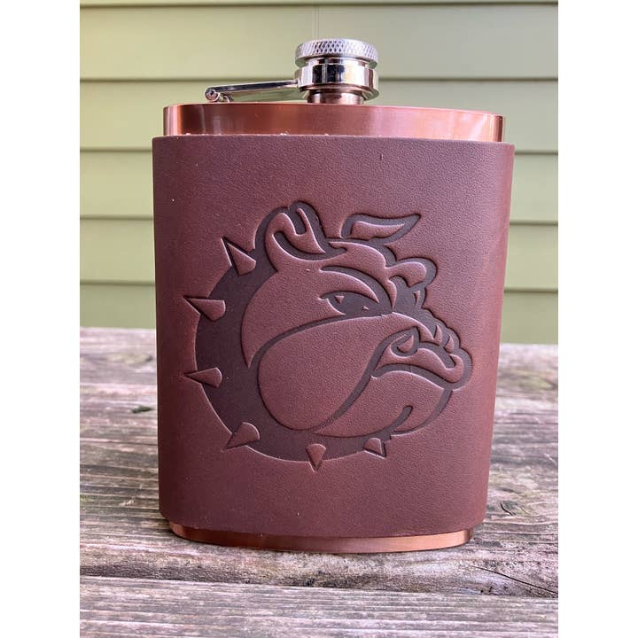 Leather Flask - Bulldog for wholesale by Jimmyrockit