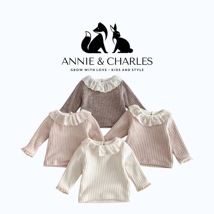 Annie & Charles® Langarmshirt mit Spitzenkragen für den Großhandel von Annie & Charles
