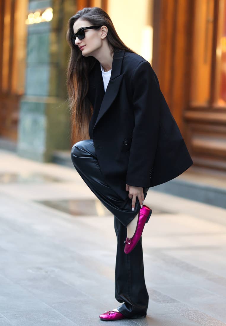 Rag Company - Vente Ballerines – femme - Ballerines à nœud en cuir métallisé Primrose1