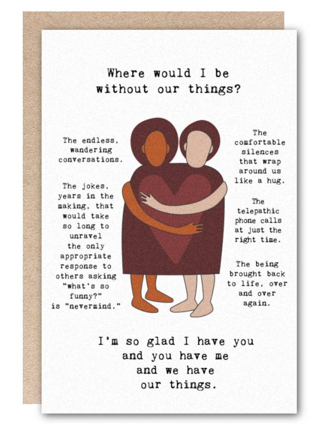 Biglietto d'auguri romantico-Le nostre cose-Artistico progettato da Kindred per la vendita all'ingrosso da parte di Kindred Paper Co.