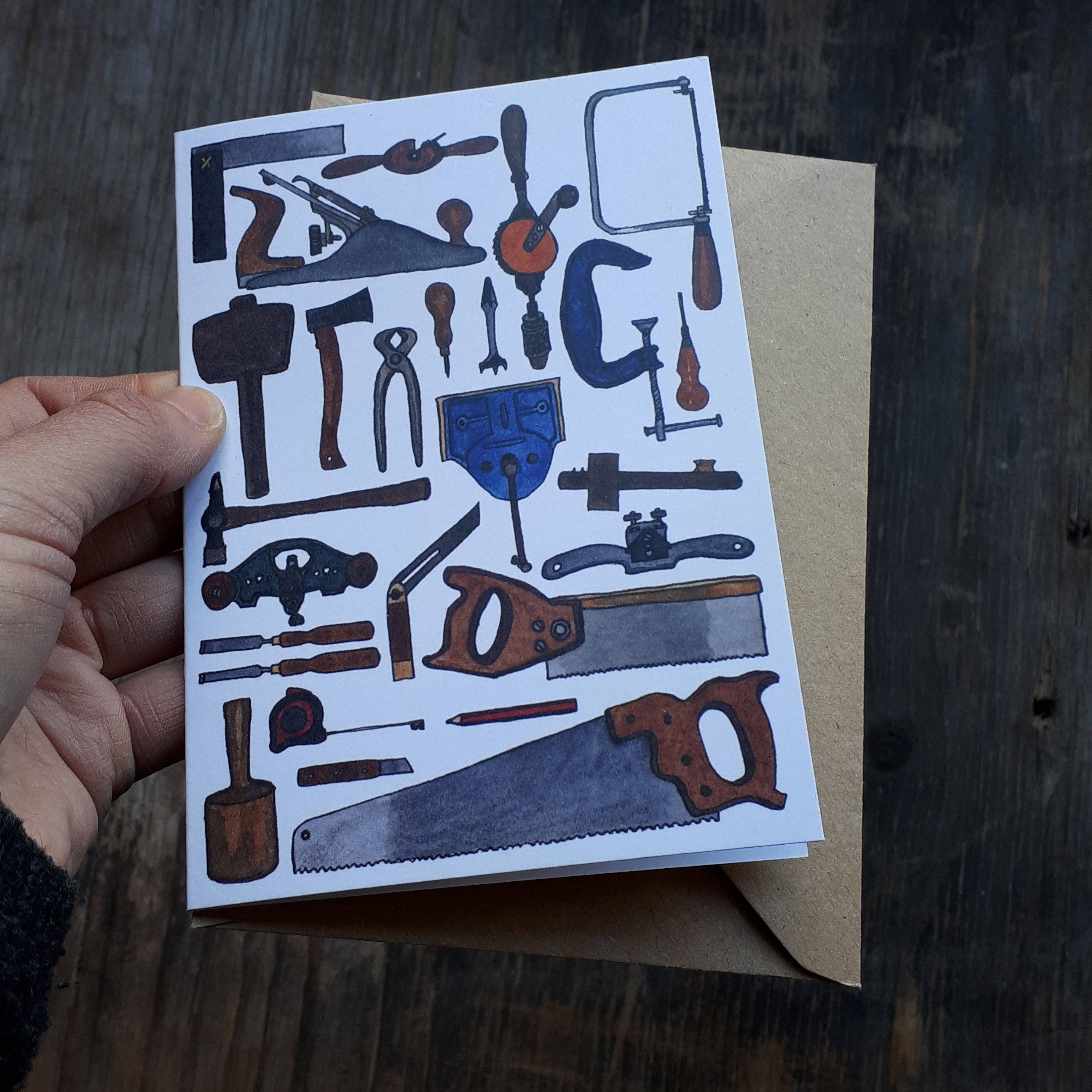 Alice Draws The Line – wholesale Everyday greeting card – Carpentry Card0