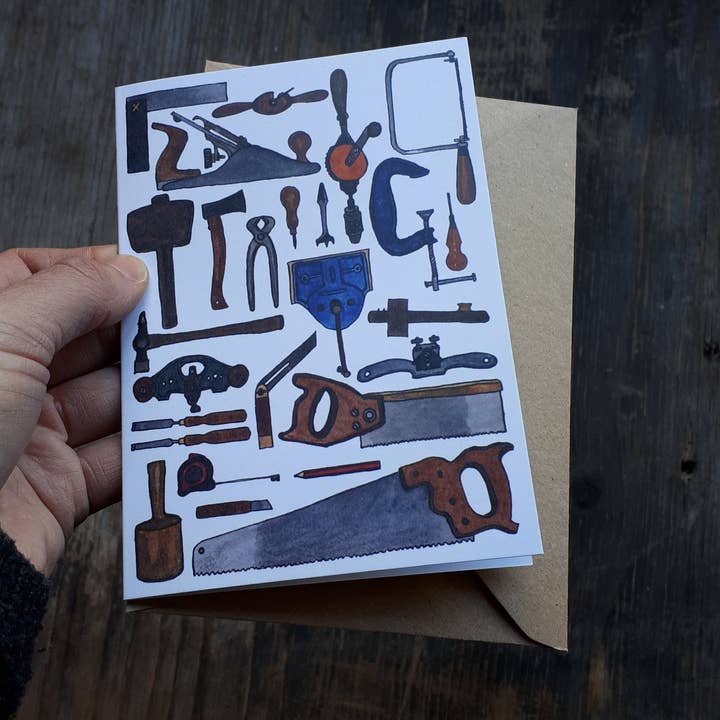 Alice Draws The Line – wholesale Everyday greeting card – Carpentry Card