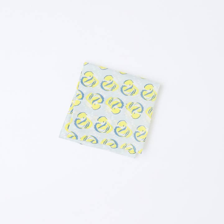 Pink Afternoon walk by the lake Block printed handkerchief for wholesale on Faire6