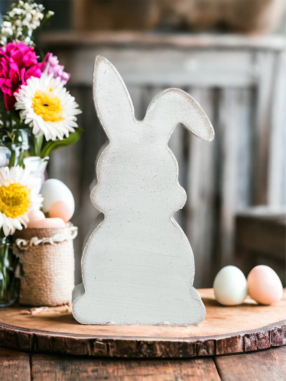 Inkwood Crafters - Wholesale Decorative Tabletop Object - Primitive/Rustic Wood Easter/Spring Bunny - Style Three0
