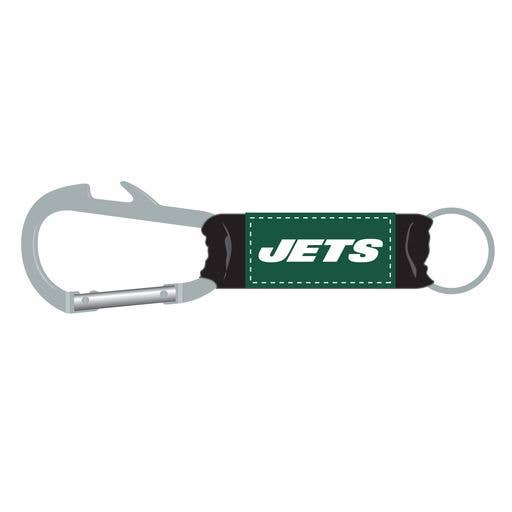 NFL New York Jets Bottle Opener Carabiner Keychain for wholesale by Mojo Licensing