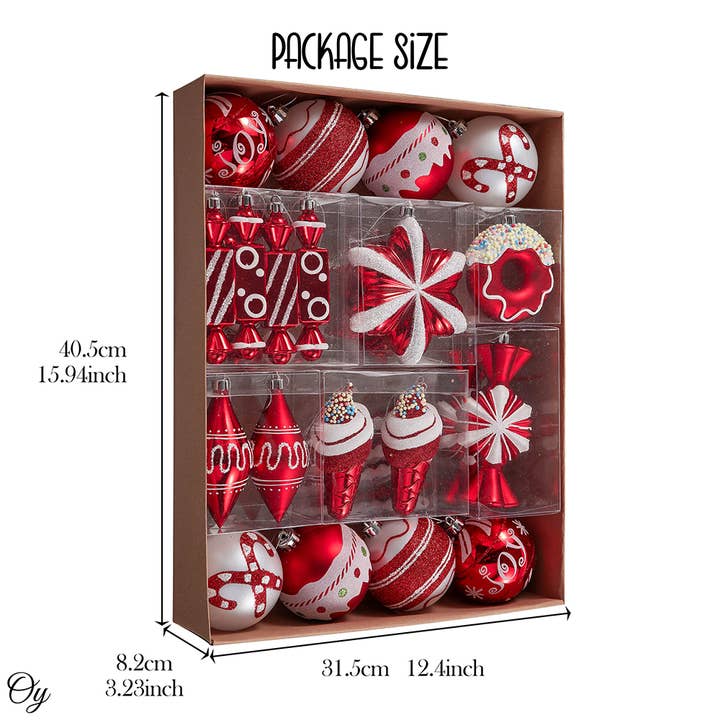 OrnamentallyYou - Wholesale Ornament Set - Sweets and Candy Theme Christmas Ornament Bundle