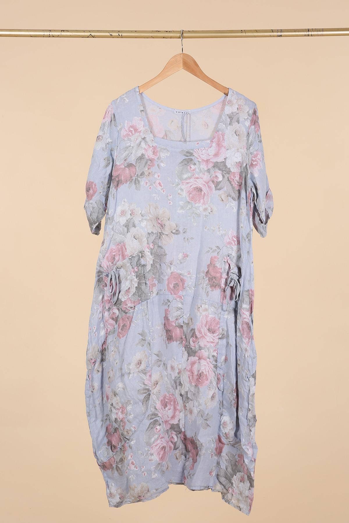 la maison des fibres naturelles – Großhandel Kleid – Damen – Leinenkleid mit floralem Muster, 100 % Leinen, Modell 6796730