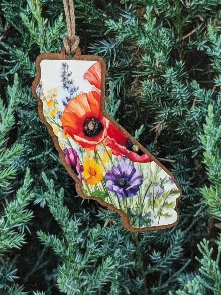 California Wildflower Ornament for wholesale by The Little Ornament Shop