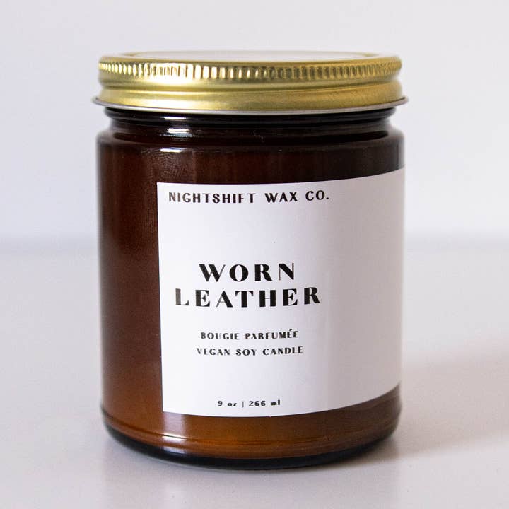 Vela de soja de cuero desgastado para venta al por mayor de Nightshift Wax Co.