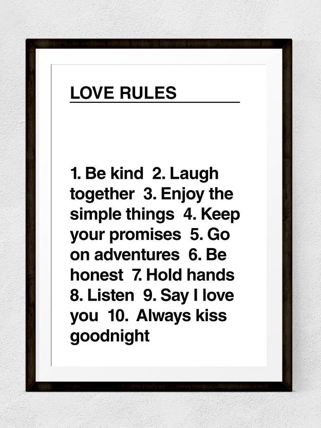 Love Rules - Quote Art Print for wholesale by The Native State