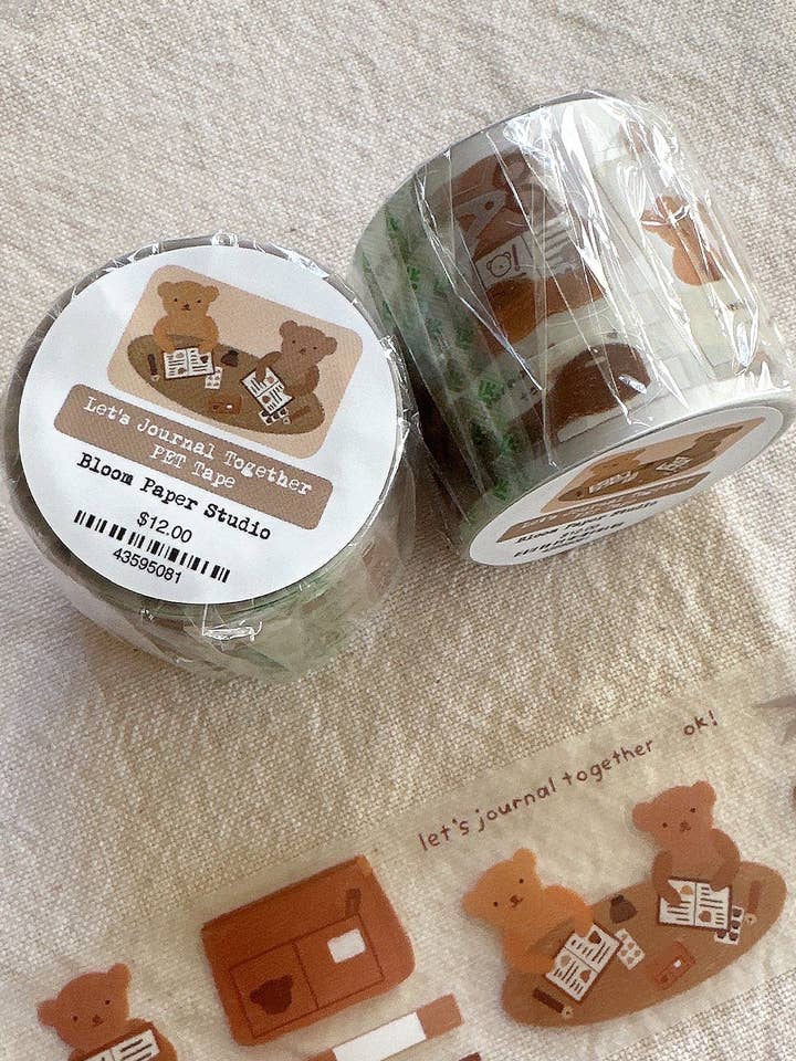 Let's Journal Together Kiss Cut PET Tape for wholesale by Bloom Paper Studio