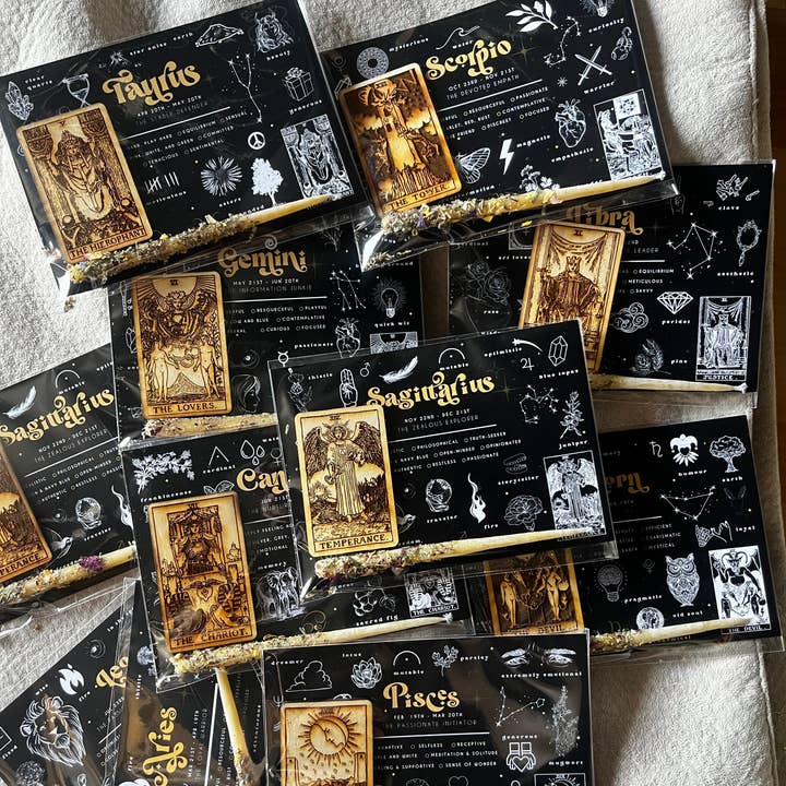 The Chaotic Good (previously The Great Cosmic Trust) – wholesale Wood wall art – The Birthday Ritual- Solar Return altar- Astrology/ Zodiac 13