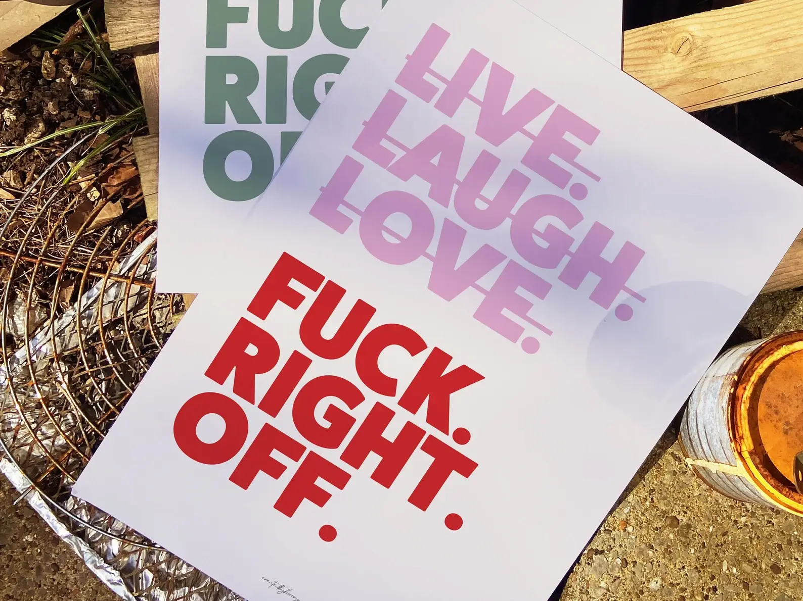 Createdbyharry - Wholesale Art Print - Live Laugh Love Fuck Right Off Wall Art Print0