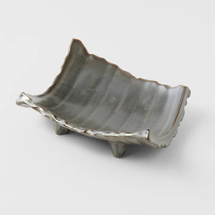 Prato de Sushi com Vidrado de Névoa e Lado Varredor 26cm por atacado de Made In Japan Tableware