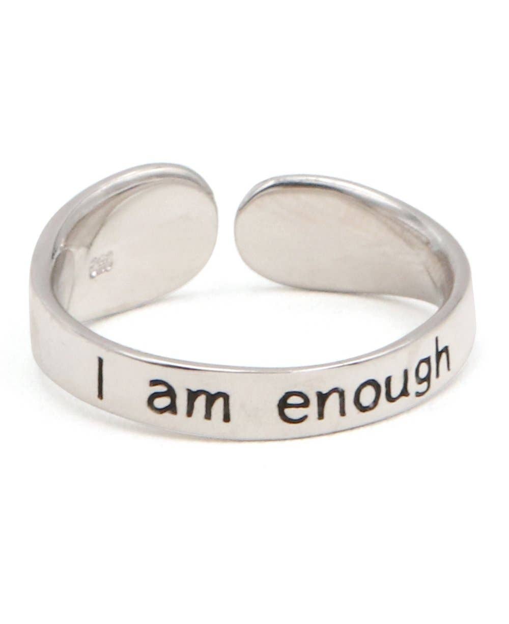 Culture Spot - Wholesale Band/Stacked Ring - Inspirational Sterling Silver Adjustable Ring – I Am Enough