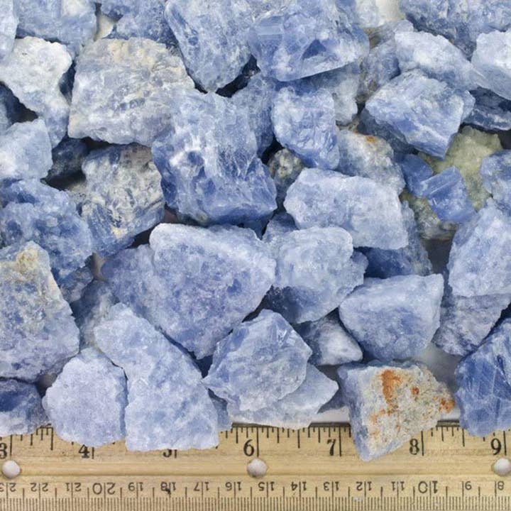 Fantasia Mining – wholesale Spiritual stone/crystal – Rough Blue Calcite Crystals - Raw Natural Stones (1 lb)