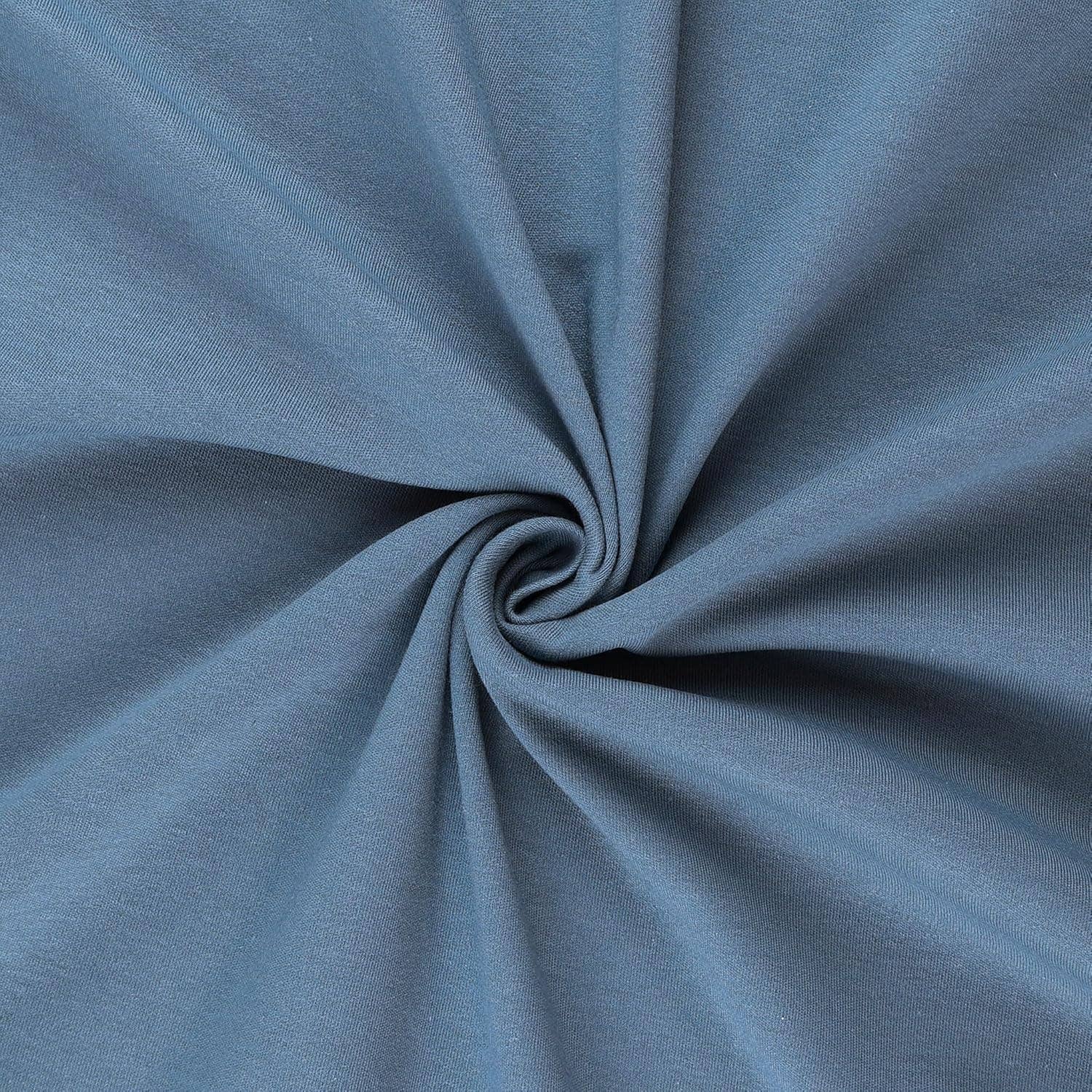 Mook Fabrics - Wholesale Fabric - Interlock Knit 64" Solid Fabric by the Yard - Bluestone1