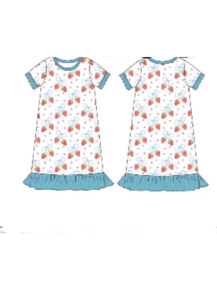 Sweet Bay Clothing - Wholesale Jurk - Kinderen - Aardbeien en Strikken Jurk