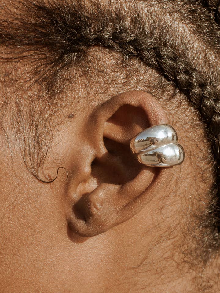 Silver Shell Cuff Earrings for wholesale by RIIA