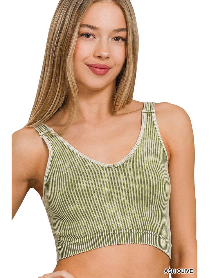 42POPS - Wholesale Tank Top - Women's - ",,,,.SI-25444 Premium Washed Seamless V-neck Crop Tank