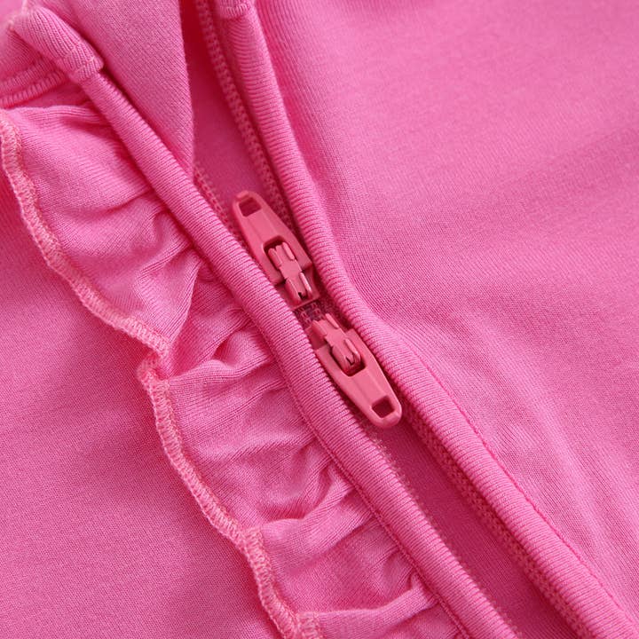 Luxie Charm - Wholesale Bodysuit (Footed) - Baby - Perfectly Pink Ruffled Romper NICU Going Home Outfit7