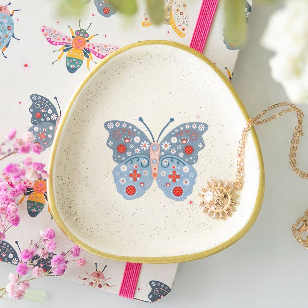 Something Different Wholesale - Wholesale Jewelry Dish - Floral ButterflyTrinket Dish0