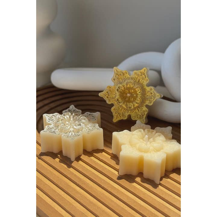 Aroma Therapy Candle - Wholesale Novelty candle - Handmade Snowflake Soy Candle: Winter Holiday Decor3