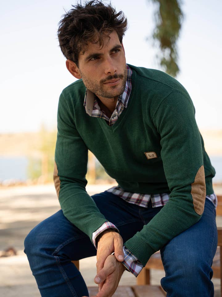 Custi Mikelo: Men's Clothing & Christmas Gifts - Wholesale Knit Sweater - Men's - Green Elbow Jersey5