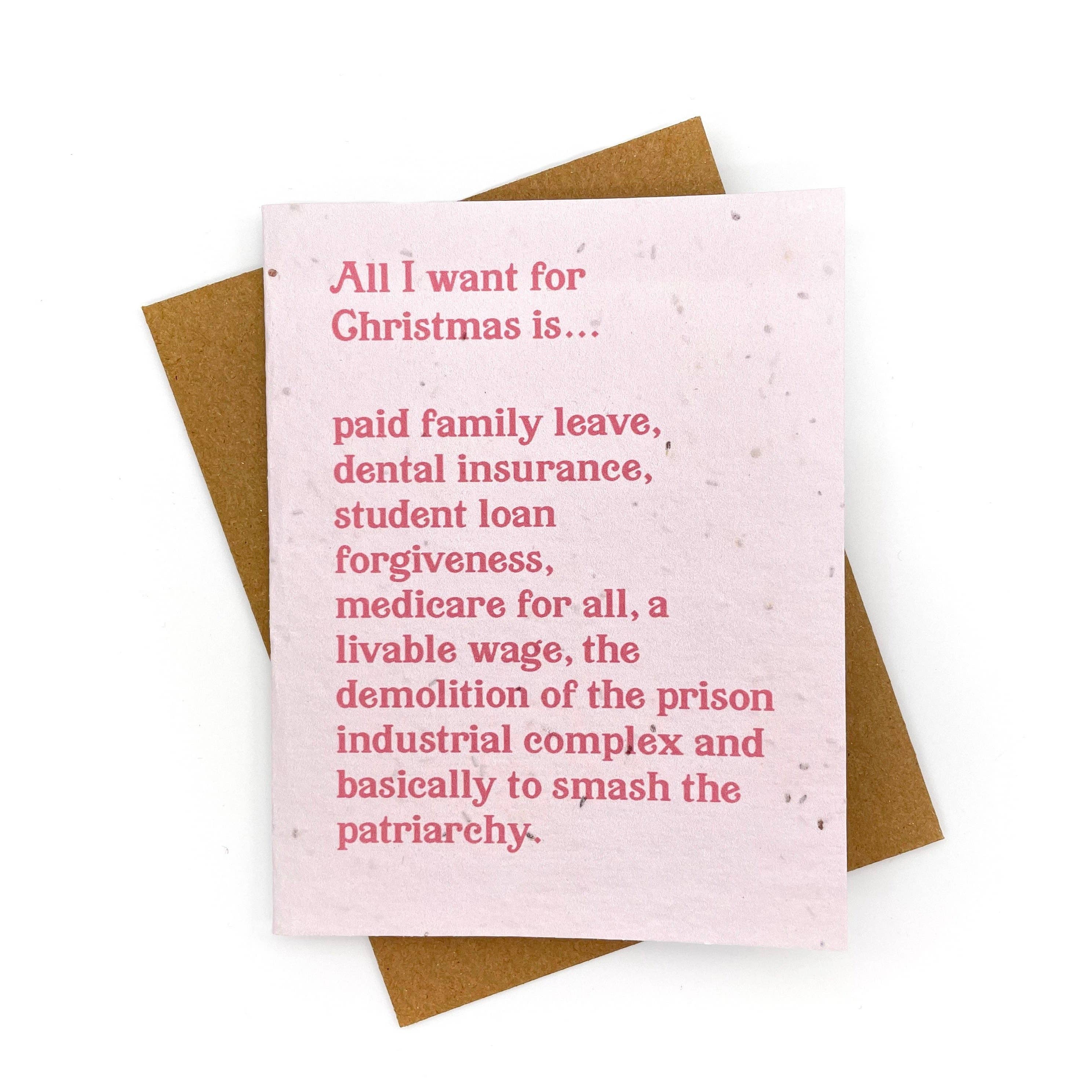 Cato & Company - Wholesale Christmas Card - All I Want For Christmas Is To Smash The Patriarchy Card1