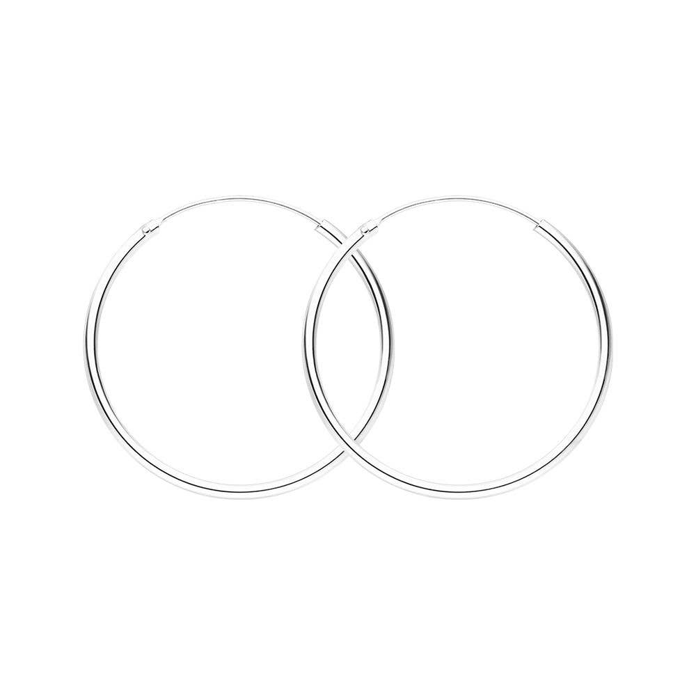 Leaf Jewelry – Engroshandel Hoops – Creole runde L, 40mm, 14 K hvidguld2