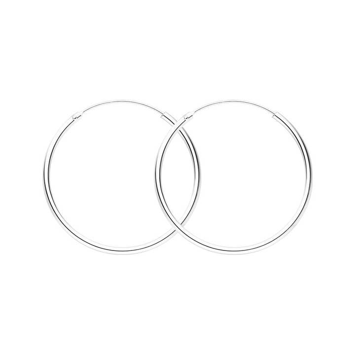 Leaf Jewelry – Engroshandel Hoops – Creole runde L, 40mm, 14 K hvidguld2