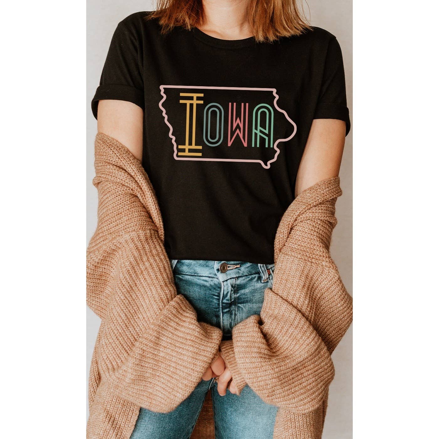 Kissed Apparel - Wholesale Screen Printed T-Shirt - Women's - Neon State Shape Graphic Tees14