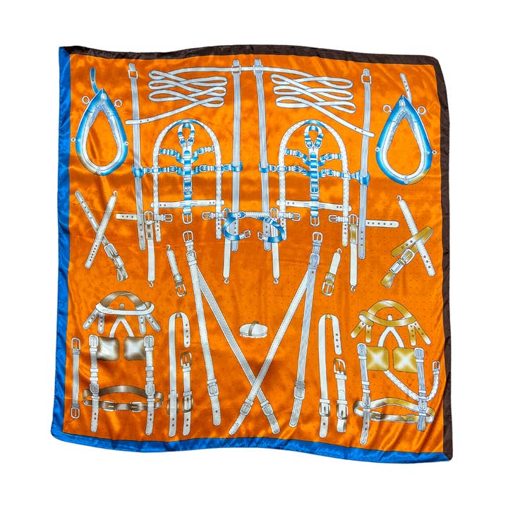 Belt Pattern Silk Touch Square Scarf for wholesale by Lili Scarves