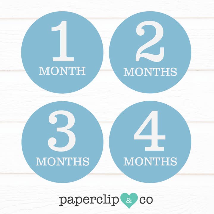 Adesivos de marco mensal bebê azul por atacado de Paperclip & Co