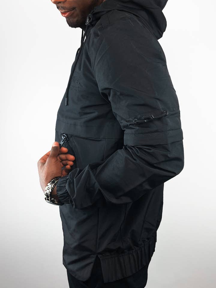 Grail - Wholesale Jacket - Men's - GRAIL x We.Society Men’s Black Waterproof Anorak Jacket