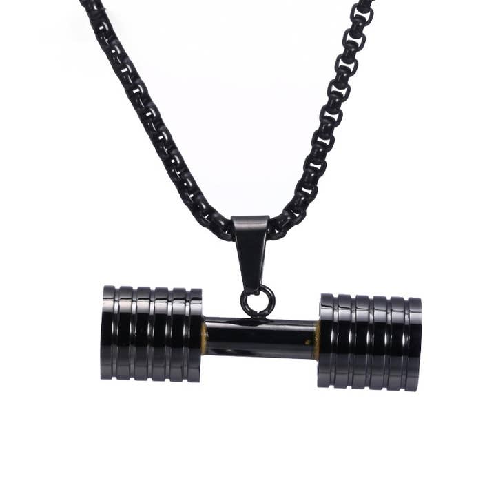 Gemcohub - Vendita all'ingrosso Collana con ciondolo/pendaglio - Collana con Bilanciere da Uomo Ciondolo a Manubrio