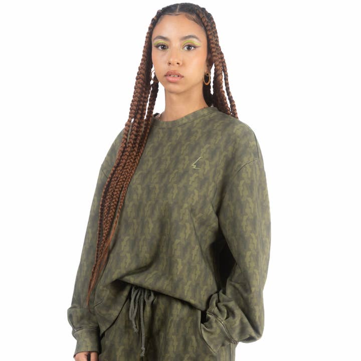 MILO Sweatshirt med lynlås i khaki for engroshandel hos Luce Wear