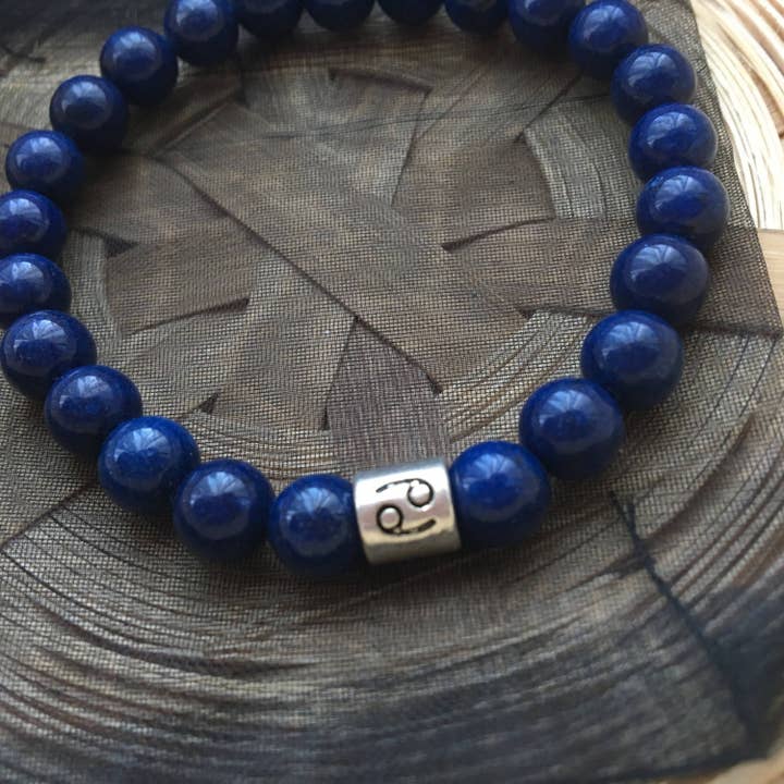 Roshni Desai & Things - Vente Bracelet de perles - Bracelet signe du zodiaque signe du cancer lapis lazuli3