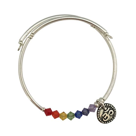Rainbow Om Charm Bracelet for wholesale by Chappy Girls