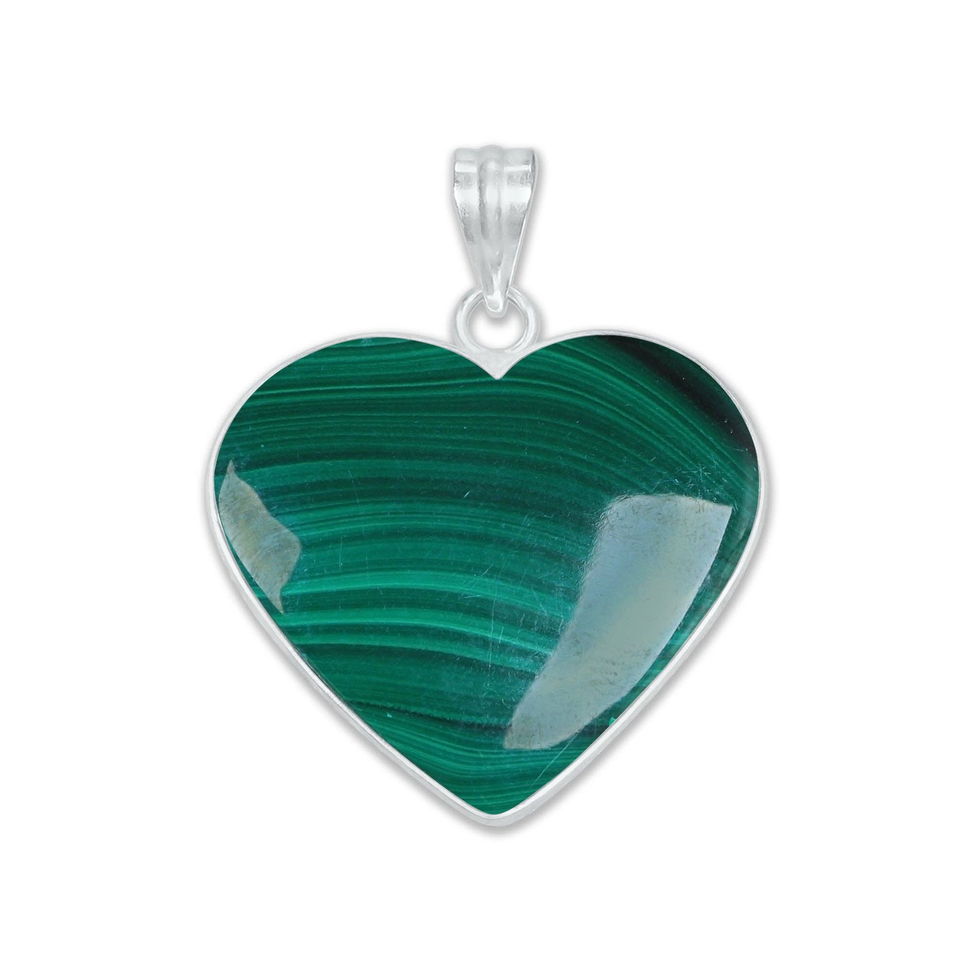 Handmade Jewels – wholesale Individual charm/pendant – Malachite Heart Pendants - Handmade, Silver Plated, Simple Works, Wholesale Crystal Jewelry4