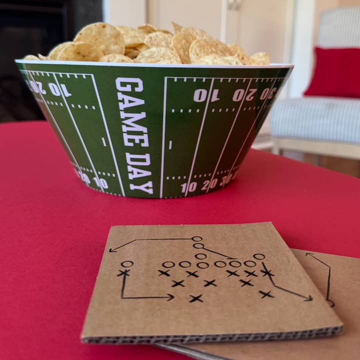 Sprinkles & Confetti Party Supplies - Wholesale Bowl - Football Reusable Snack Chip Bowl | Superbowl Party Decor